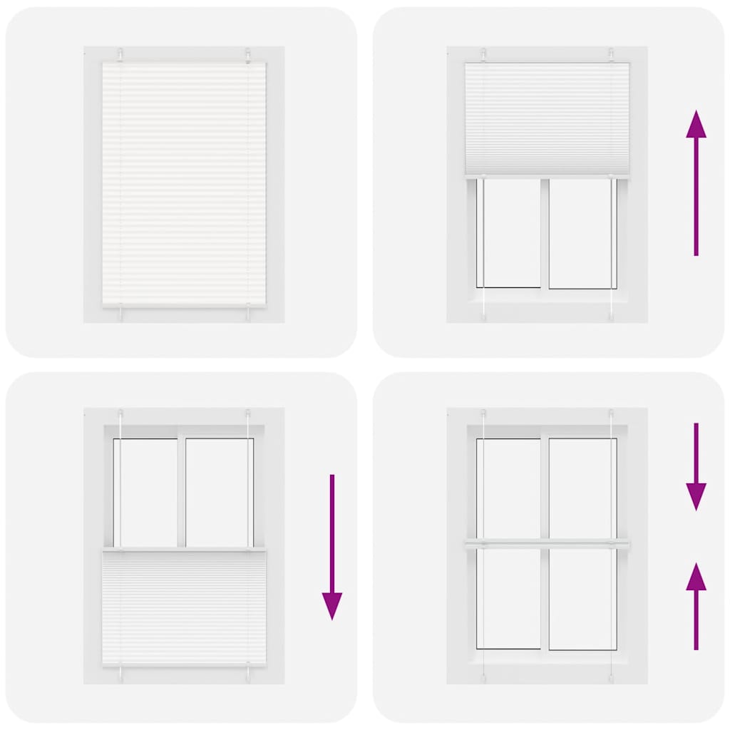 vidaXL Pleated Blind White 90x100 cm Fabric Width 89,4 cm Polyester