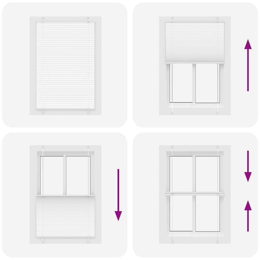 vidaXL Pleated Blind White 95x100 cm Fabric Width 94,4 cm Polyester