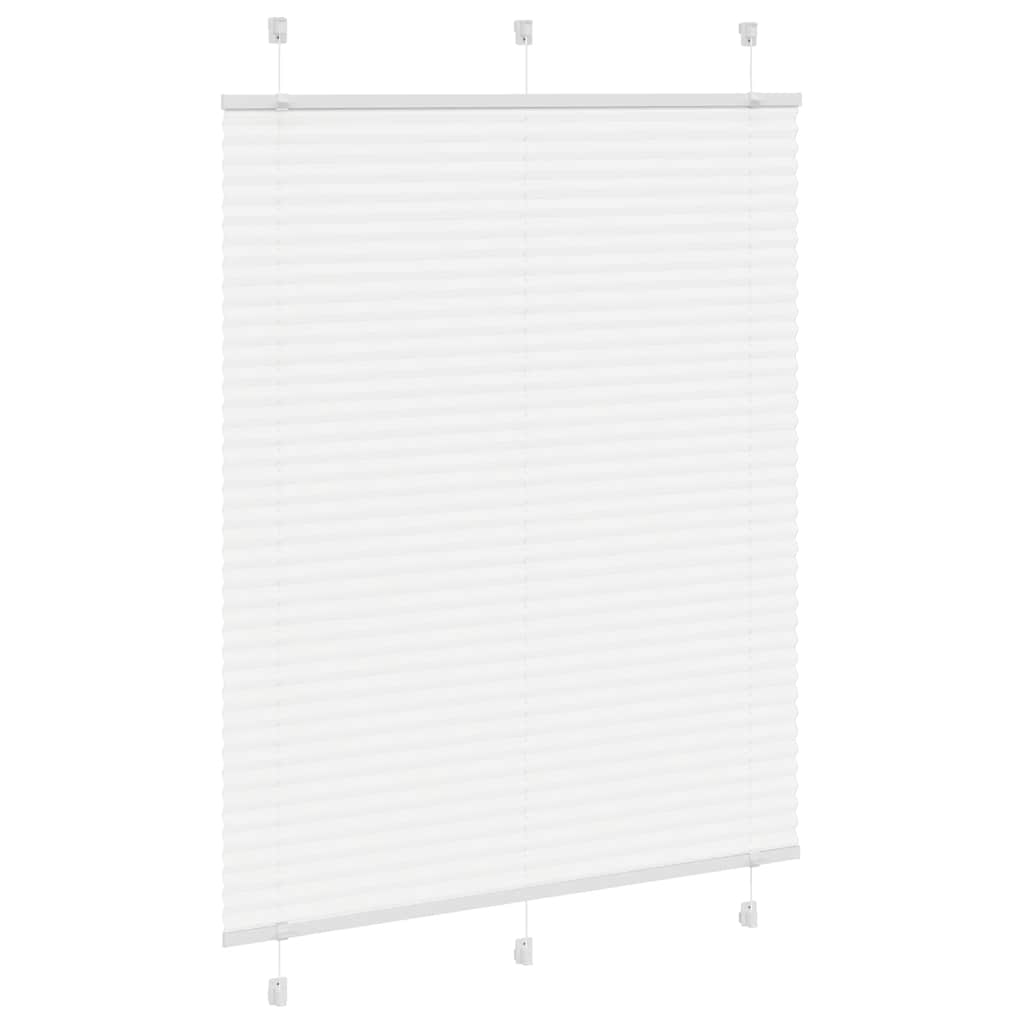 vidaXL Pleated Blind White 105x100 cm Fabric Width 104.4 cm Polyester