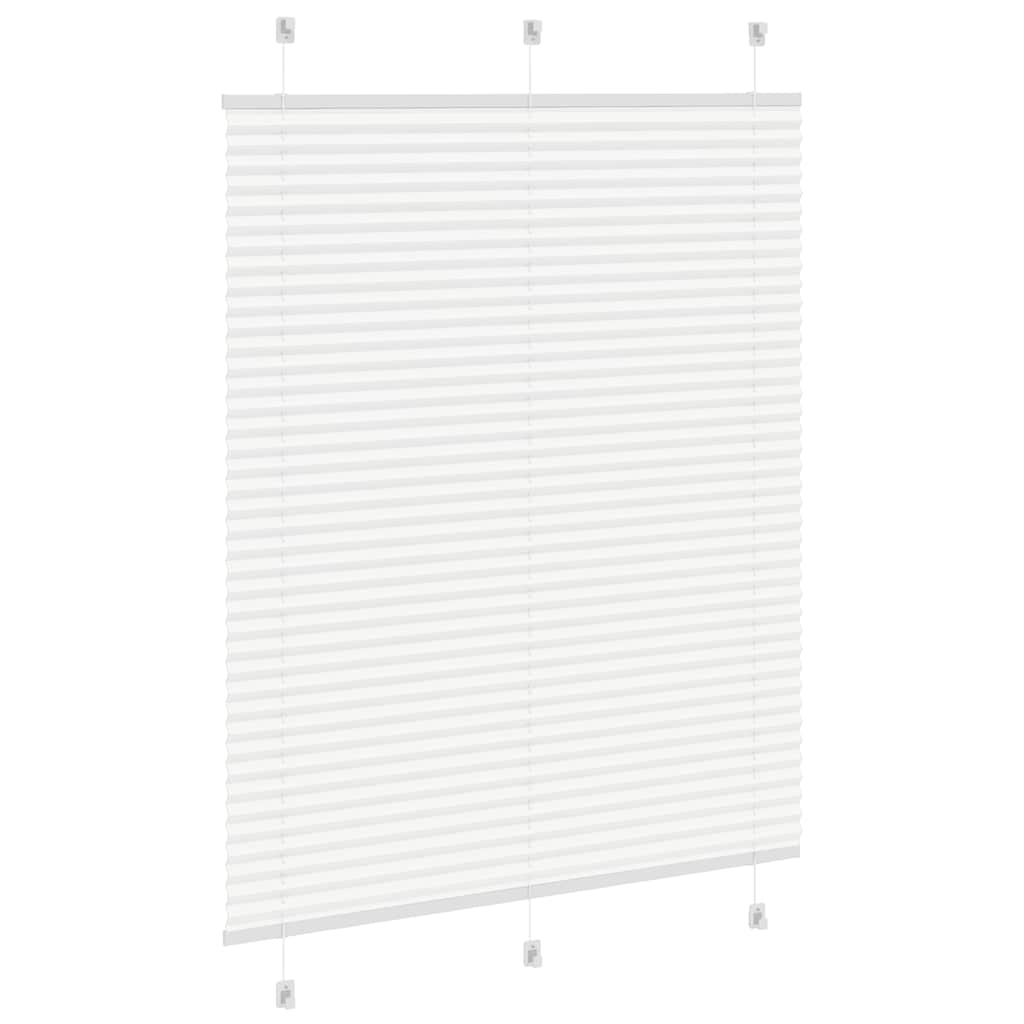 vidaXL Pleated Blind White 105x100 cm Fabric Width 104.4 cm Polyester