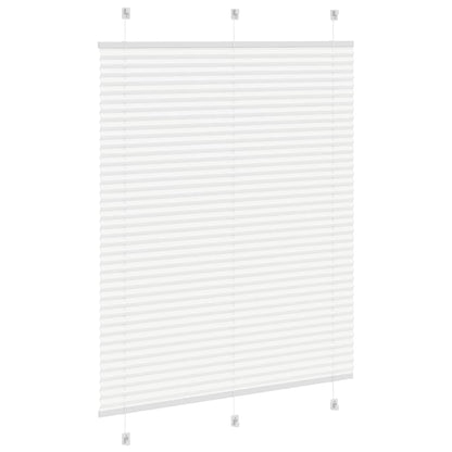 vidaXL Pleated Blind White 105x100 cm Fabric Width 104.4 cm Polyester