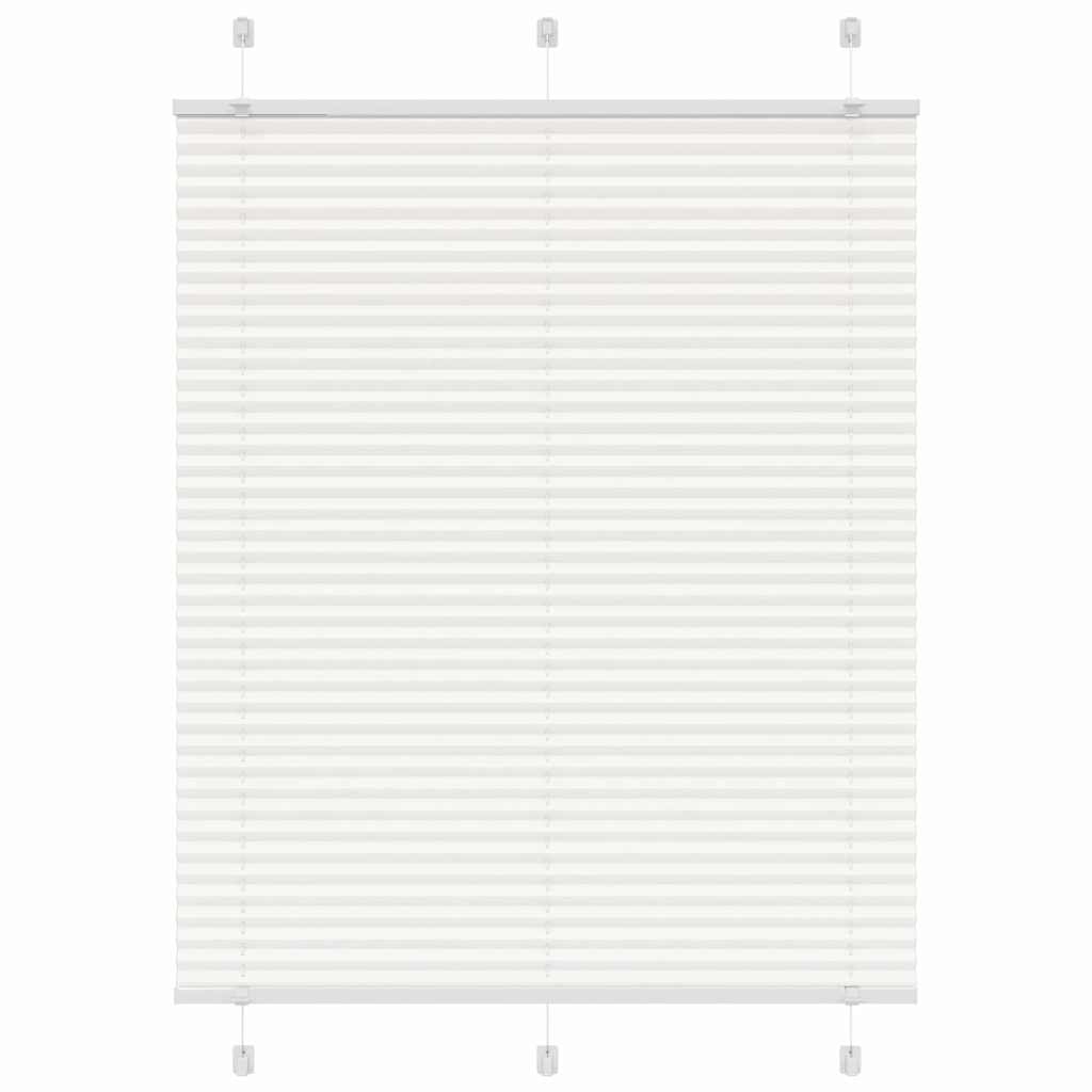 vidaXL Pleated Blind White 110x100 cm Fabric Width 109.4 cm Polyester