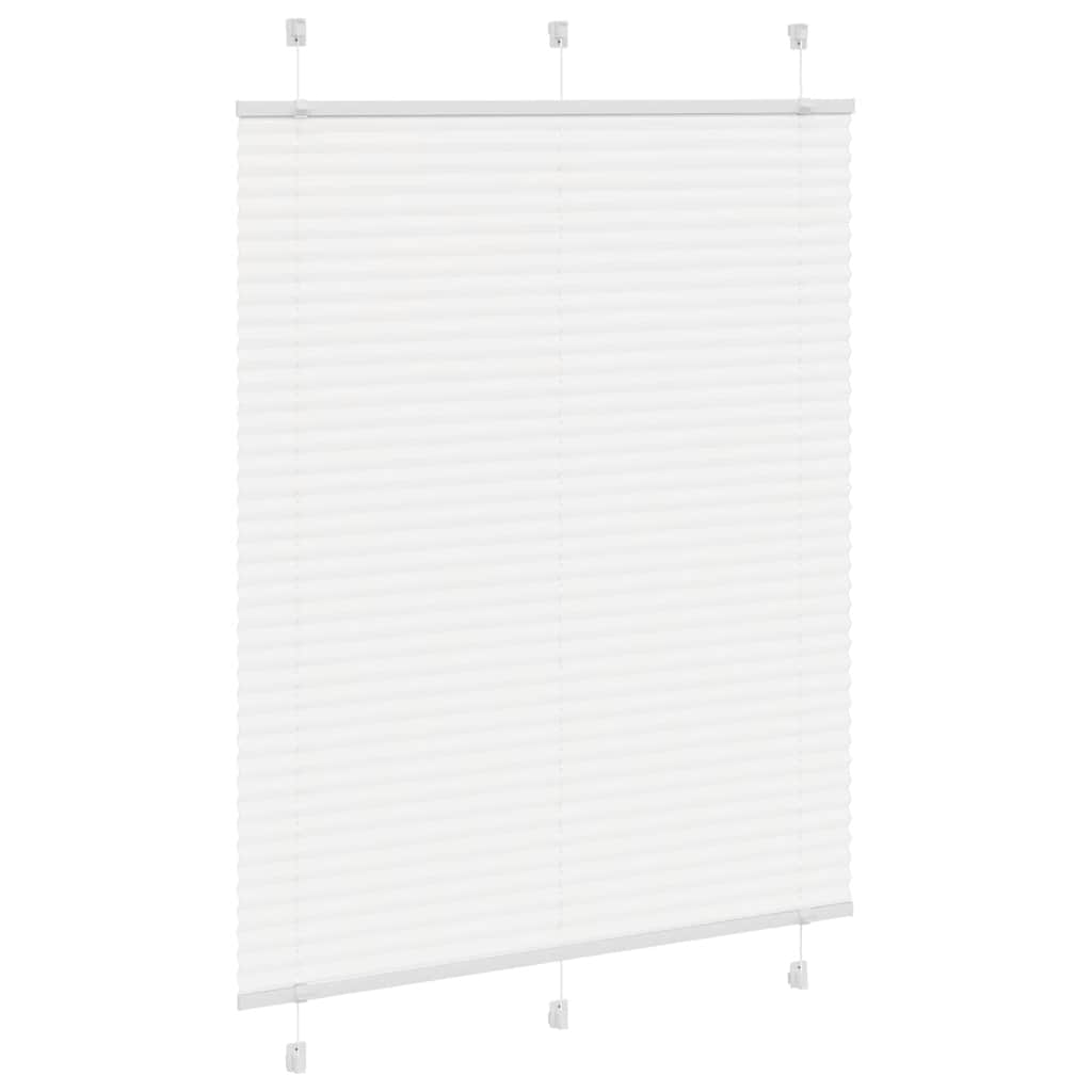 vidaXL Pleated Blind White 110x100 cm Fabric Width 109.4 cm Polyester