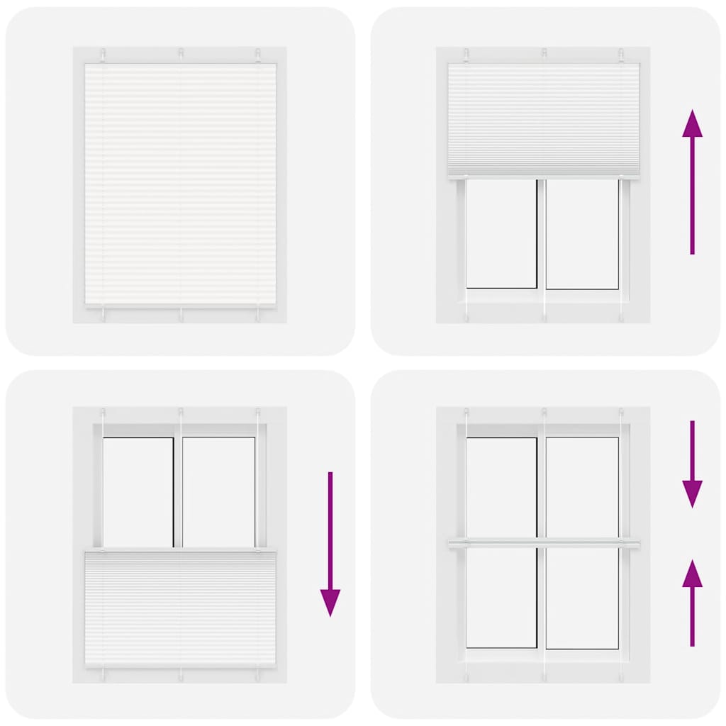 vidaXL Pleated Blind White 110x100 cm Fabric Width 109.4 cm Polyester