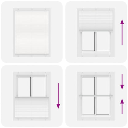vidaXL Pleated Blind White 110x100 cm Fabric Width 109.4 cm Polyester