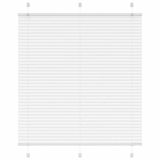 vidaXL Pleated Blind White 115x100 cm Fabric Width 114.4 cm Polyester