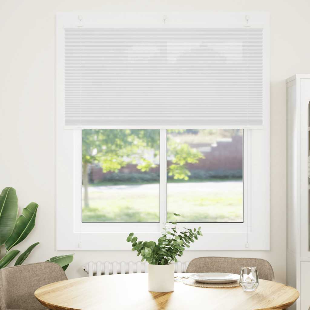 vidaXL Pleated Blind White 115x100 cm Fabric Width 114,4 cm Polyester