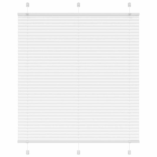 vidaXL Pleated Blind White 120x100 cm Fabric Width 119.4 cm Polyester