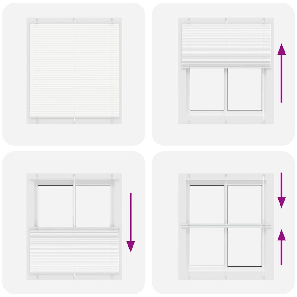 vidaXL Pleated Blind White 120x100 cm Fabric Width 119,4 cm Polyester
