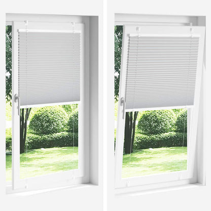 vidaXL Pleated Blind White 50x150 cm Fabric Width 49.4 cm Polyester