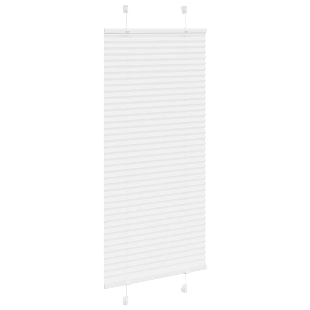 vidaXL Pleated Blind White 55x150 cm Fabric Width 54.4 cm Polyester