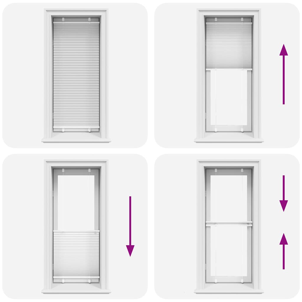 vidaXL Pleated Blind White 55x150 cm Fabric Width 54.4 cm Polyester