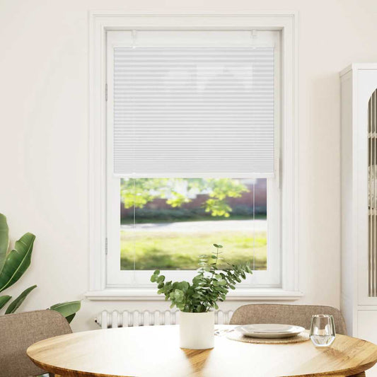 vidaXL Pleated Blind White 70x150 cm Fabric Width 69.4 cm Polyester