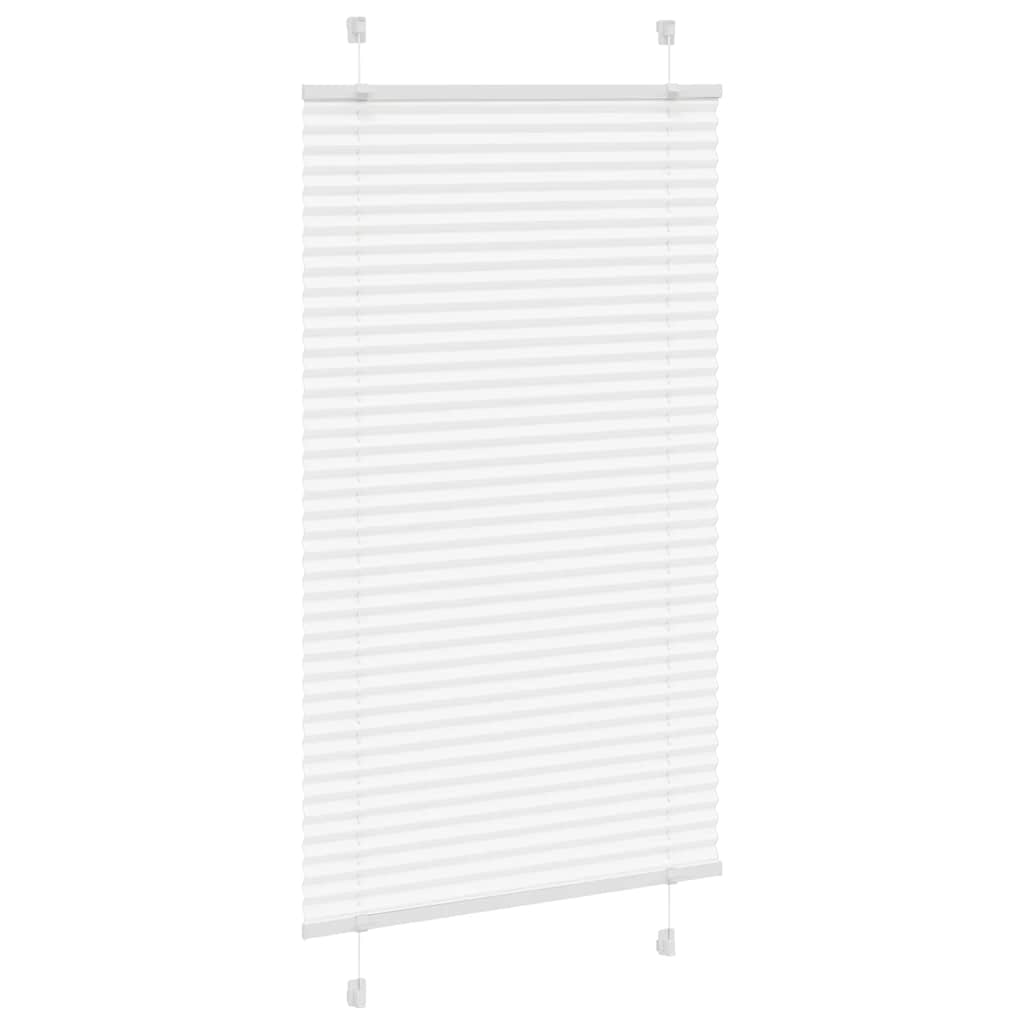 vidaXL Pleated Blind White 75x150 cm Fabric Width 74.4 cm Polyester