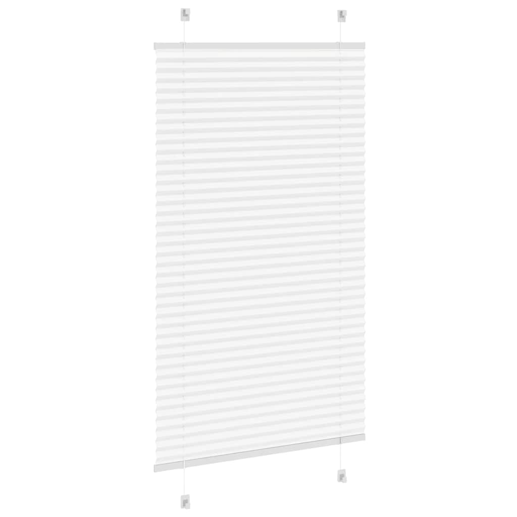 vidaXL Pleated Blind White 75x150 cm Fabric Width 74.4 cm Polyester