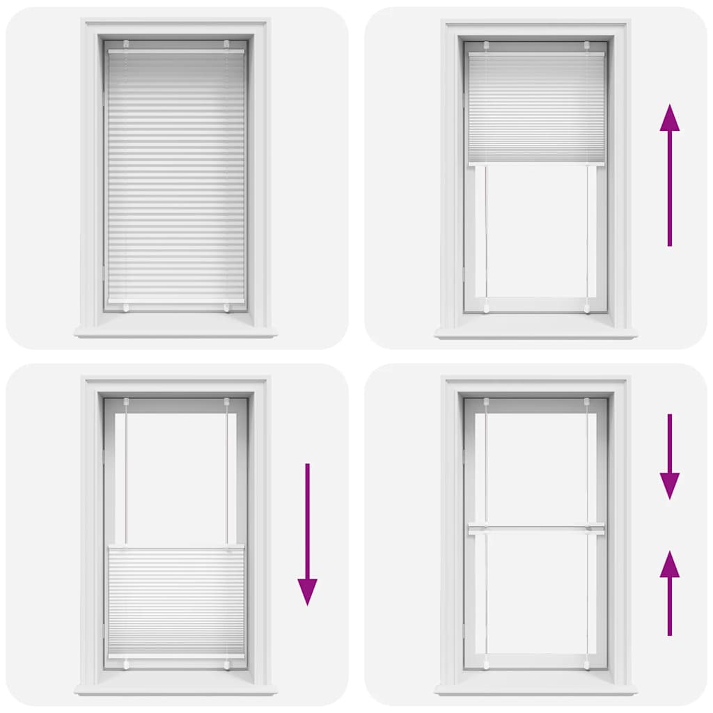 vidaXL Pleated Blind White 75x150 cm Fabric Width 74.4 cm Polyester