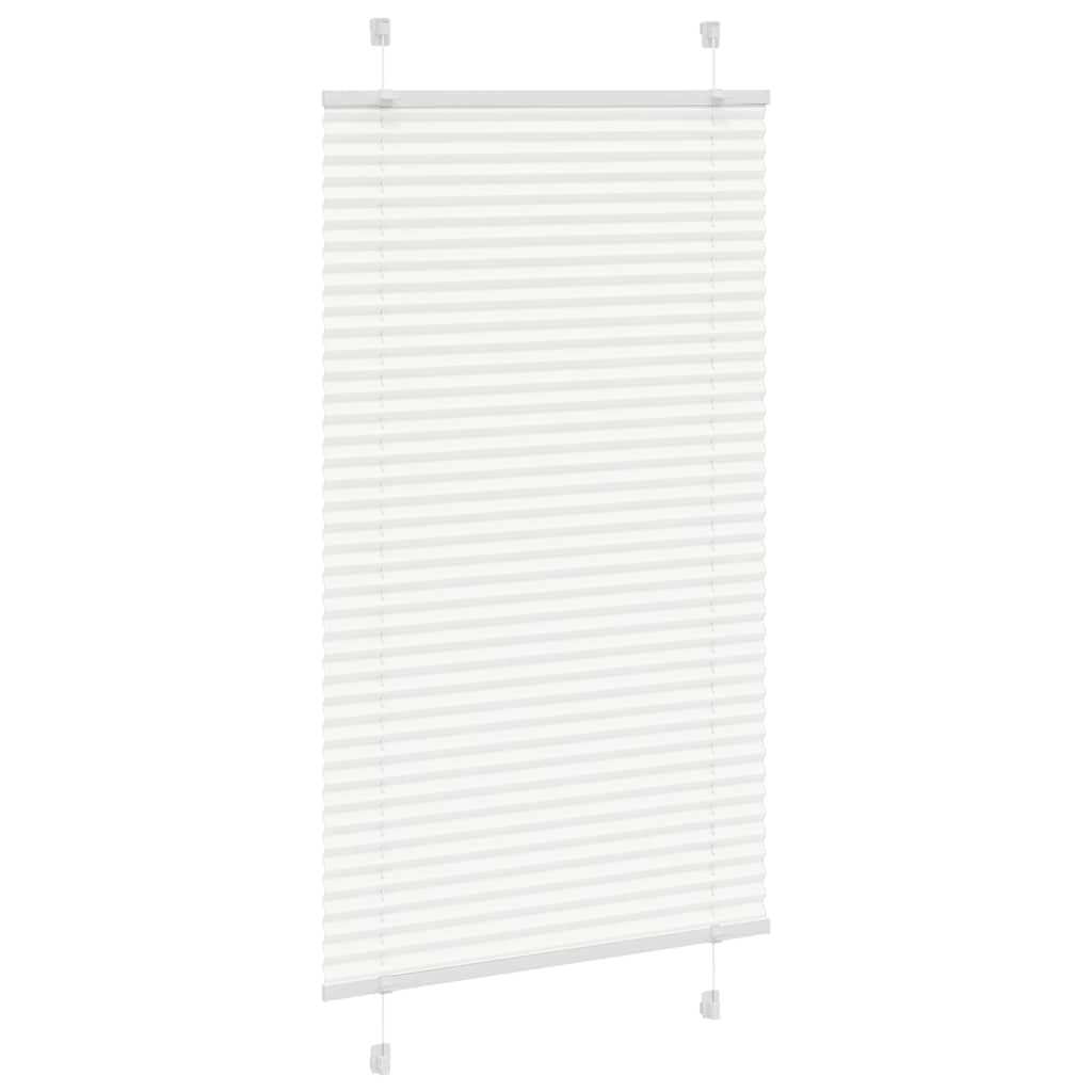 vidaXL Pleated Blind White 80x150 cm Fabric Width 79.4 cm Polyester