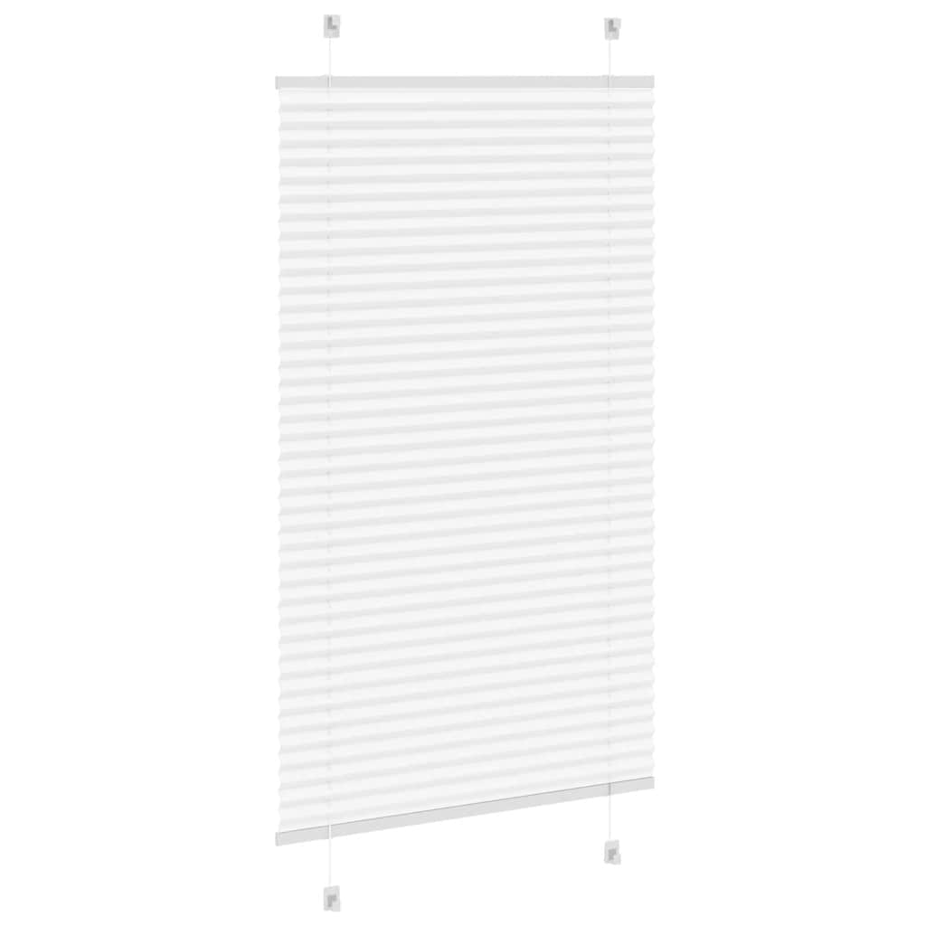 vidaXL Pleated Blind White 80x150 cm Fabric Width 79.4 cm Polyester