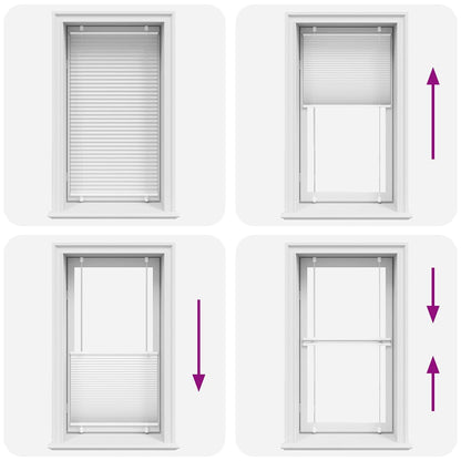 vidaXL Pleated Blind White 80x150 cm Fabric Width 79.4 cm Polyester