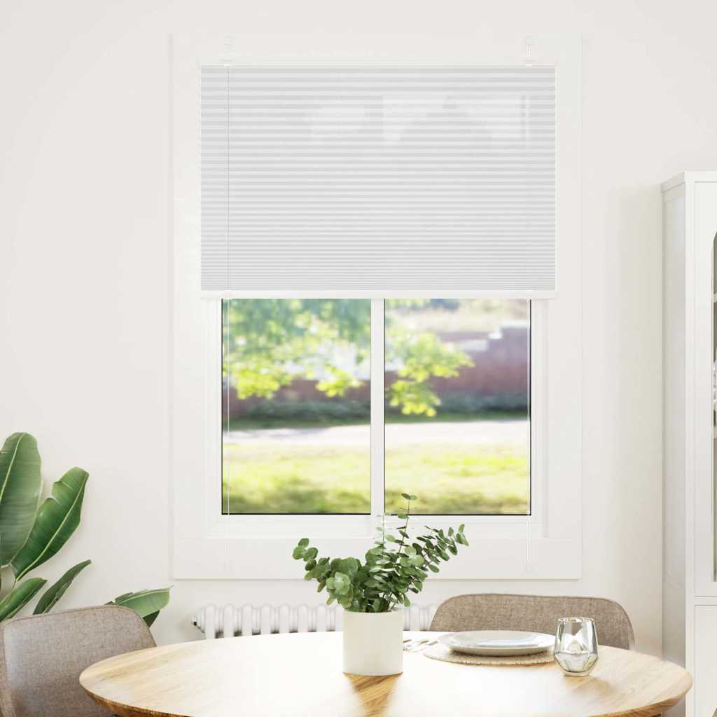 vidaXL Pleated Blind White 85x150 cm Fabric Width 84.4 cm Polyester