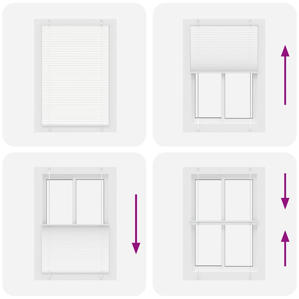vidaXL Pleated Blind White 85x150 cm Fabric Width 84,4 cm Polyester