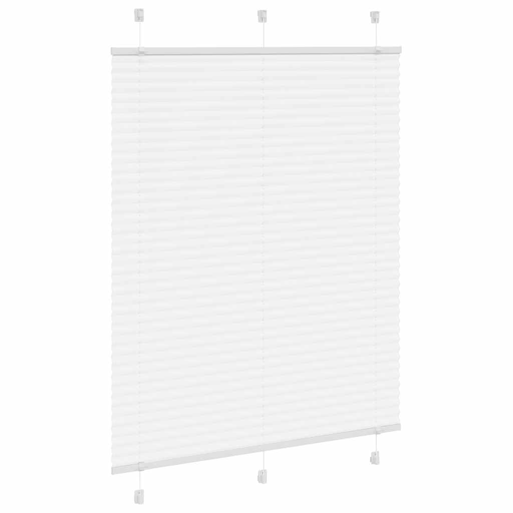 vidaXL Pleated Blind White 105x150 cm Fabric Width 104.4 cm Polyester