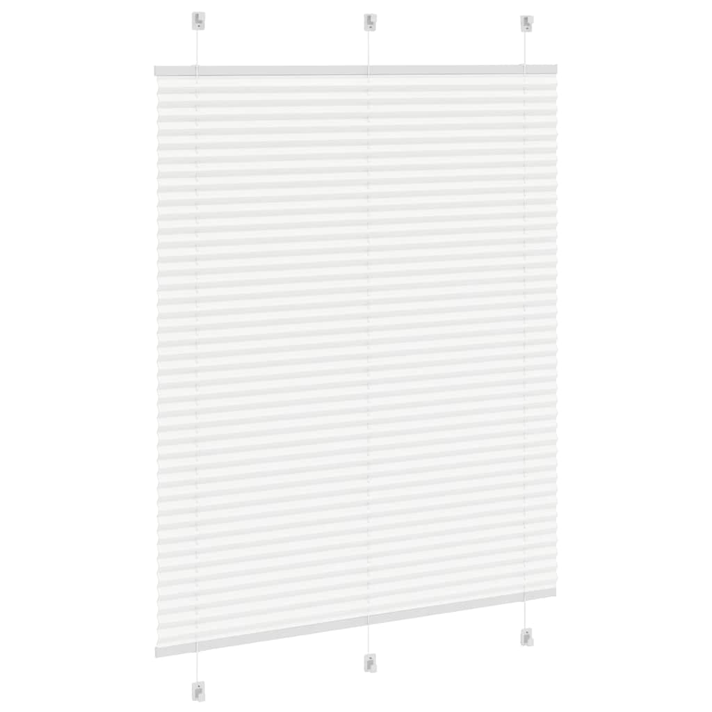 vidaXL Pleated Blind White 105x150 cm Fabric Width 104.4 cm Polyester