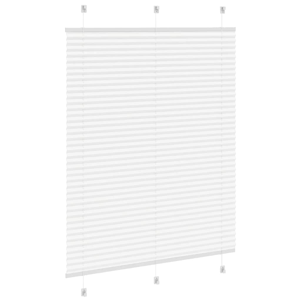 vidaXL Pleated Blind White 110x150 cm Fabric Width 109.4 cm Polyester