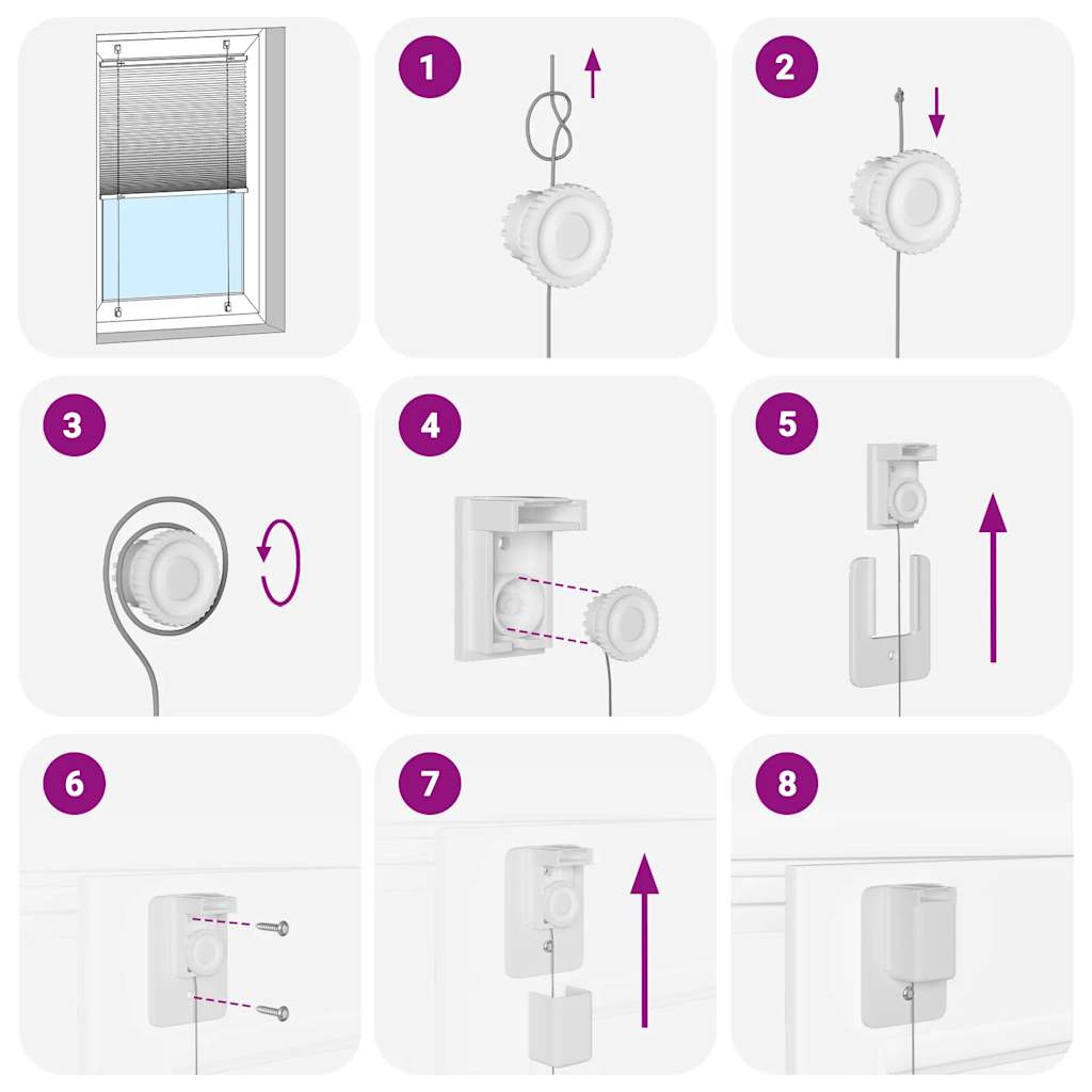 vidaXL Pleated Blind White 110x150 cm Fabric Width 109.4 cm Polyester