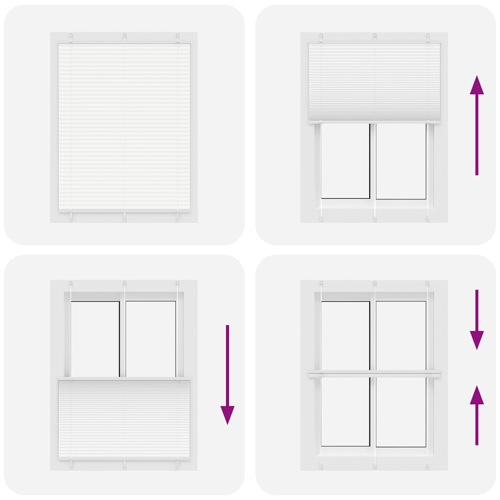 vidaXL Pleated Blind White 110x150 cm Fabric Width 109.4 cm Polyester