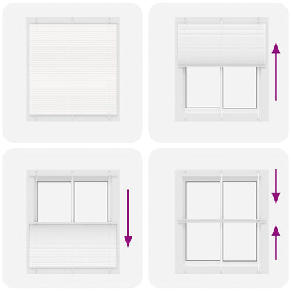 vidaXL Pleated Blind White 115x150 cm Fabric Width 114.4 cm Polyester