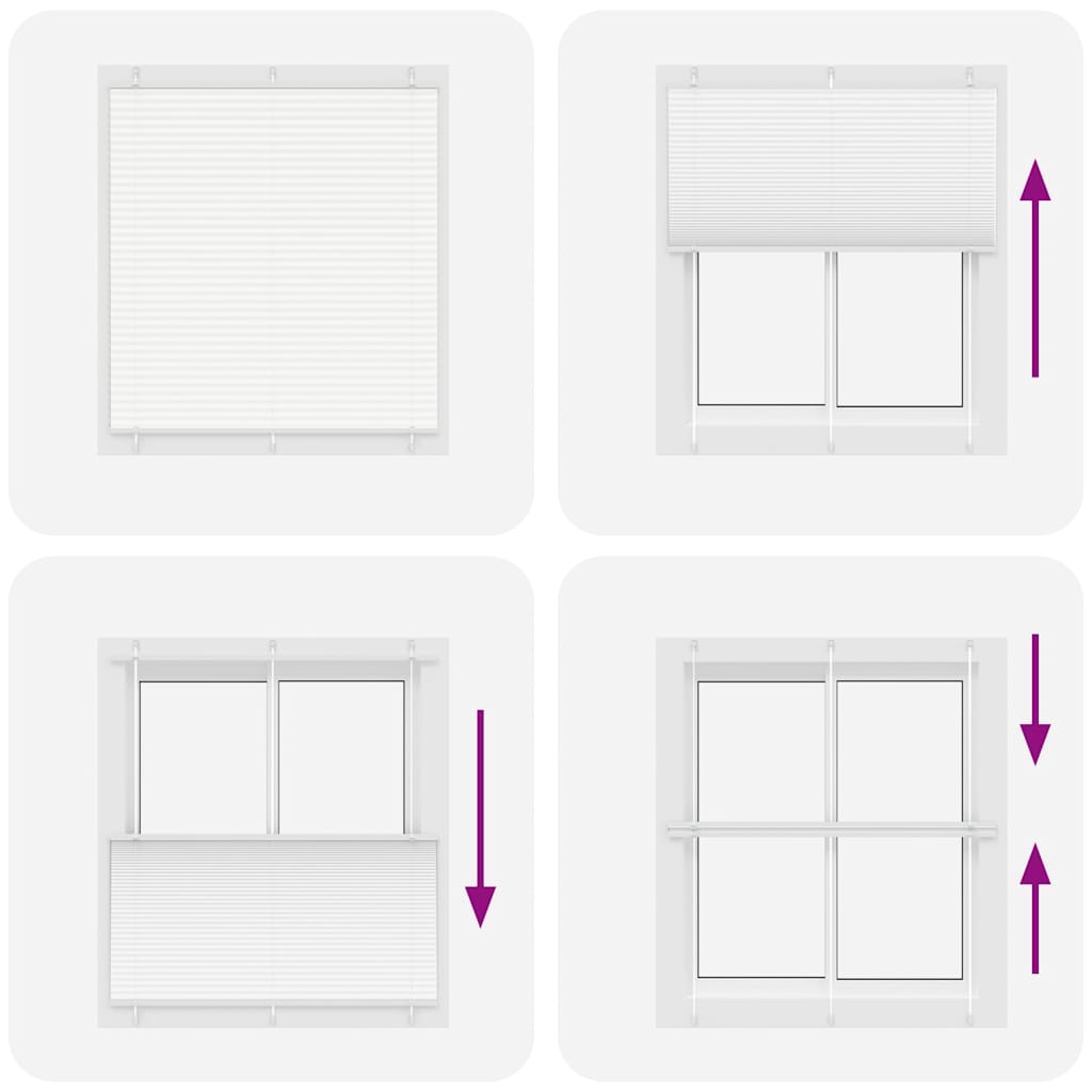 vidaXL Pleated Blind White 120x150 cm Fabric Width 119.4 cm Polyester