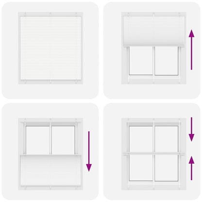 vidaXL Pleated Blind White 120x150 cm Fabric Width 119.4 cm Polyester
