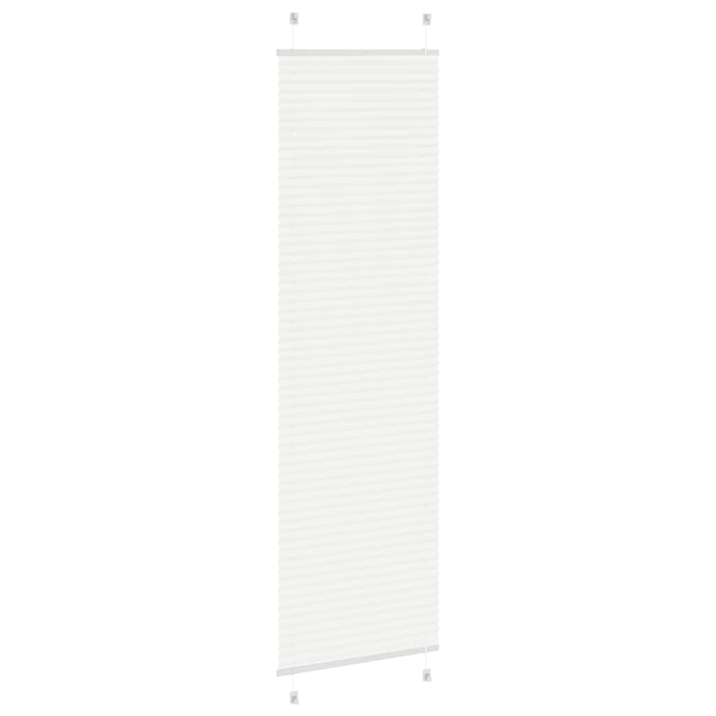 vidaXL Pleated Blind White 55x200 cm Fabric Width 54.4 cm Polyester