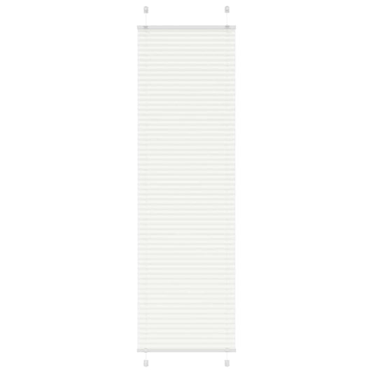 vidaXL Pleated Blind White 65x200 cm Fabric Width 64.4 cm Polyester