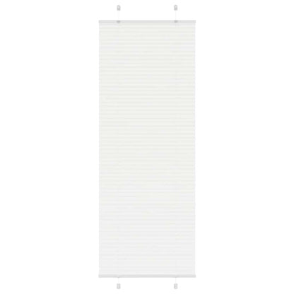 vidaXL Pleated Blind White 75x200 cm Fabric Width 74.4 cm Polyester