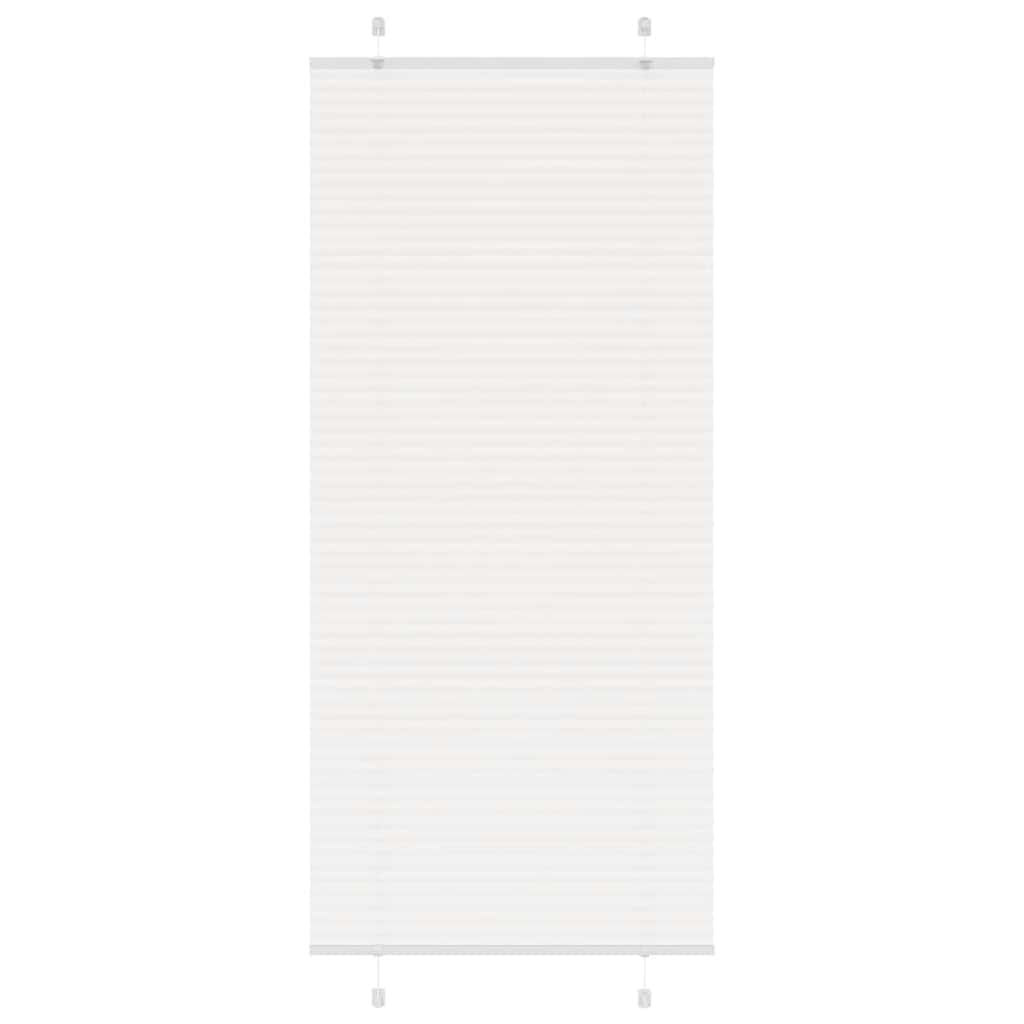 vidaXL Pleated Blind White 85x200 cm Fabric Width 84,4 cm Polyester
