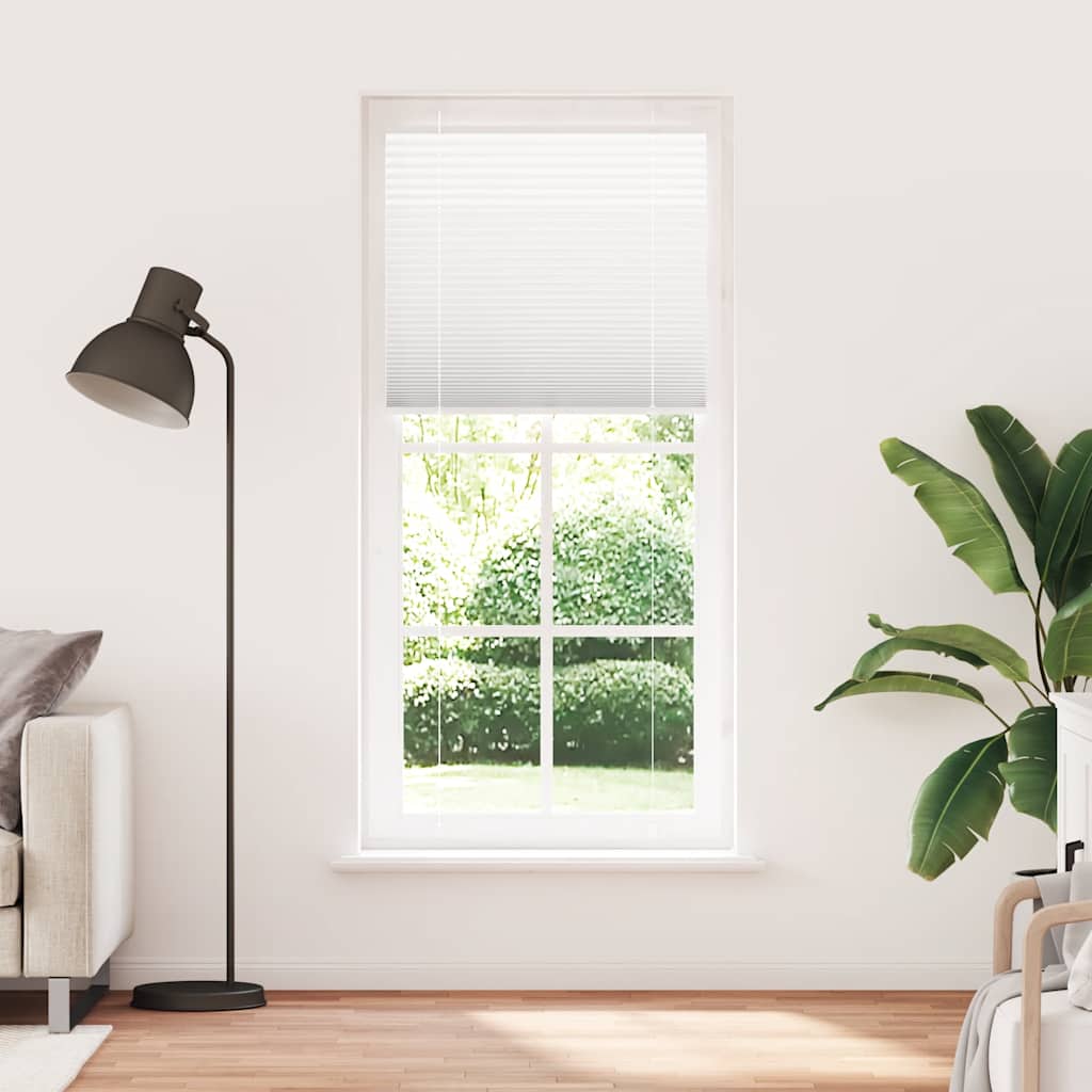 vidaXL Pleated Blind White 85x200 cm Fabric Width 84,4 cm Polyester