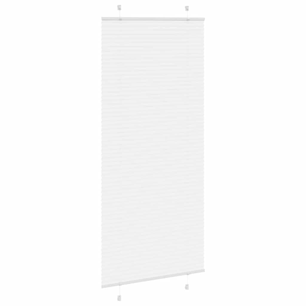 vidaXL Pleated Blind White 85x200 cm Fabric Width 84,4 cm Polyester