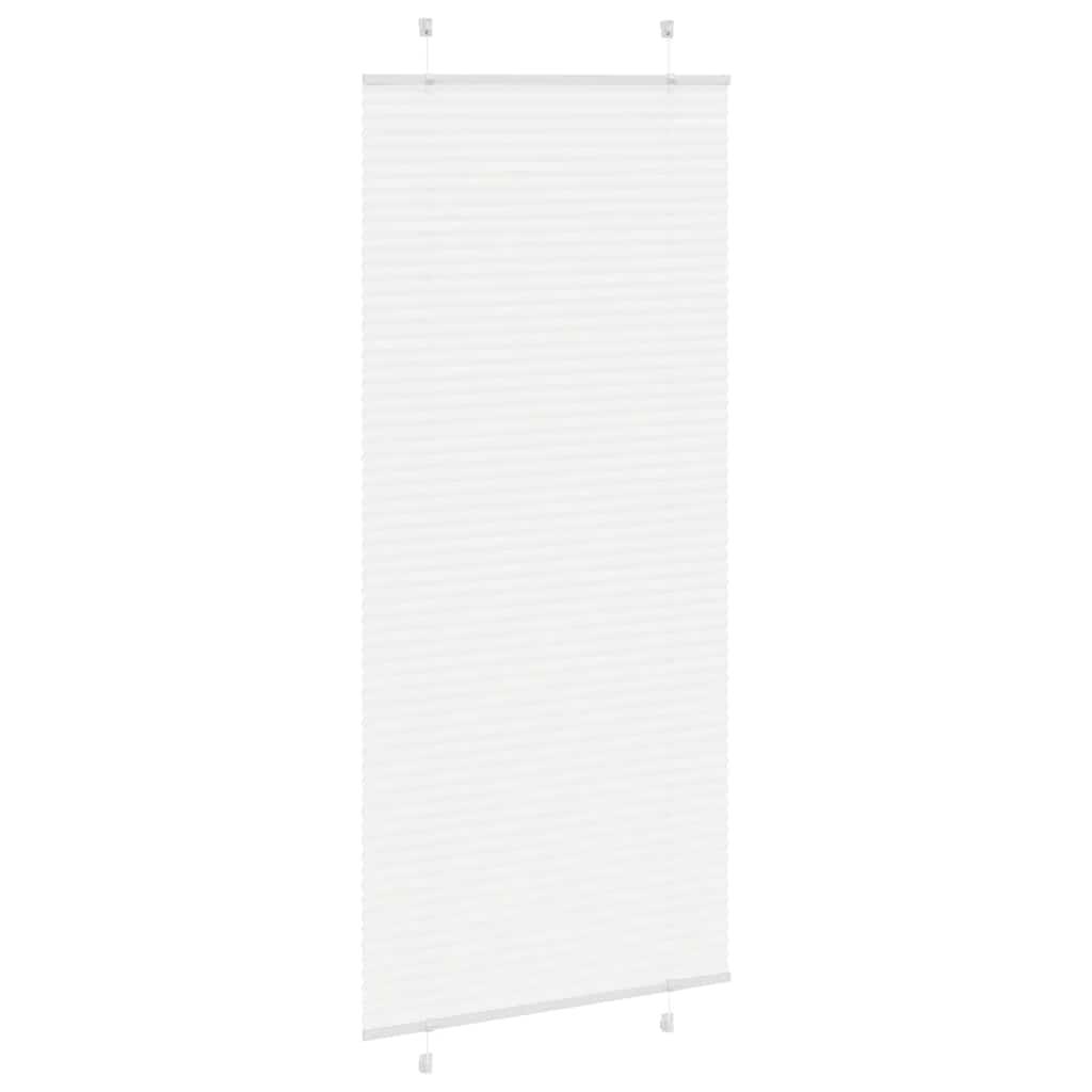 vidaXL Pleated Blind White 85x200 cm Fabric Width 84,4 cm Polyester