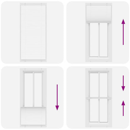 vidaXL Pleated Blind White 85x200 cm Fabric Width 84,4 cm Polyester