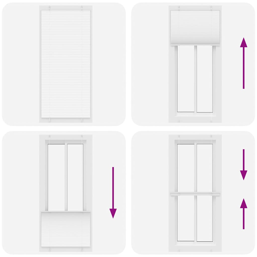 vidaXL Pleated Blind White 100x200 cm Fabric Width 99,4 cm Polyester
