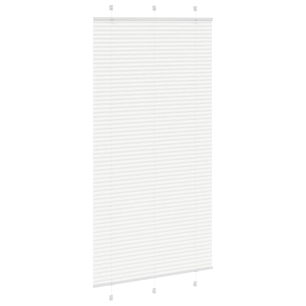 vidaXL Pleated Blind White 105x200 cm Fabric Width 104.4 cm Polyester