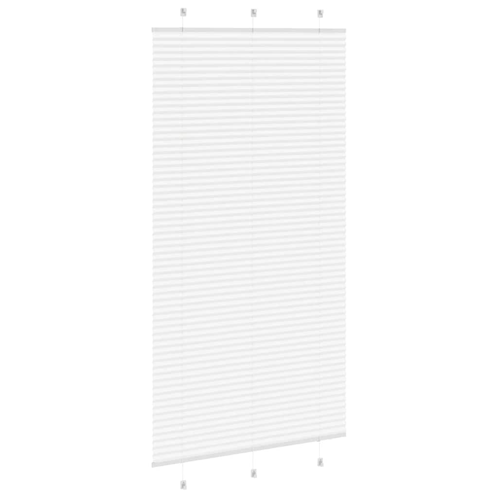 vidaXL Pleated Blind White 105x200 cm Fabric Width 104.4 cm Polyester