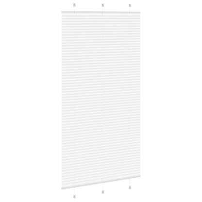 vidaXL Pleated Blind White 105x200 cm Fabric Width 104.4 cm Polyester