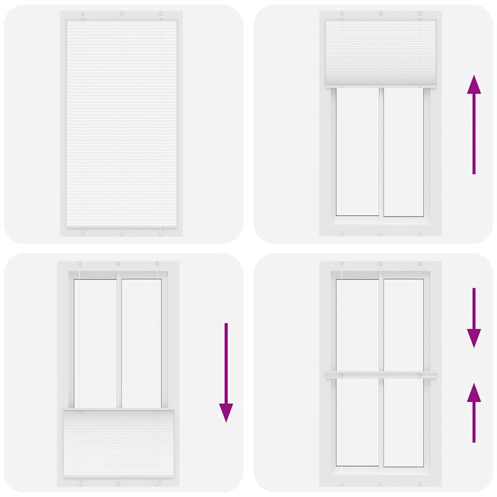 vidaXL Pleated Blind White 105x200 cm Fabric Width 104.4 cm Polyester