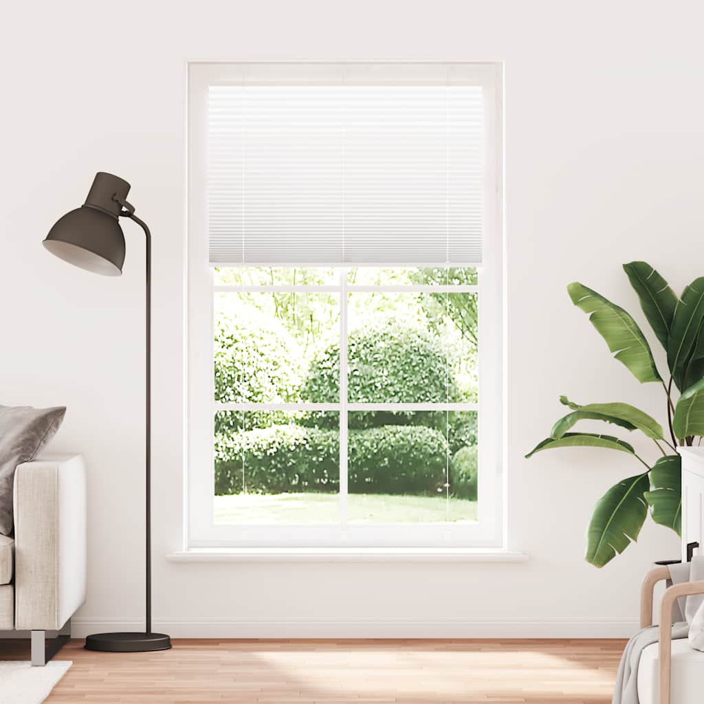 vidaXL Pleated Blind White 120x200 cm Fabric Width 119.4 cm Polyester