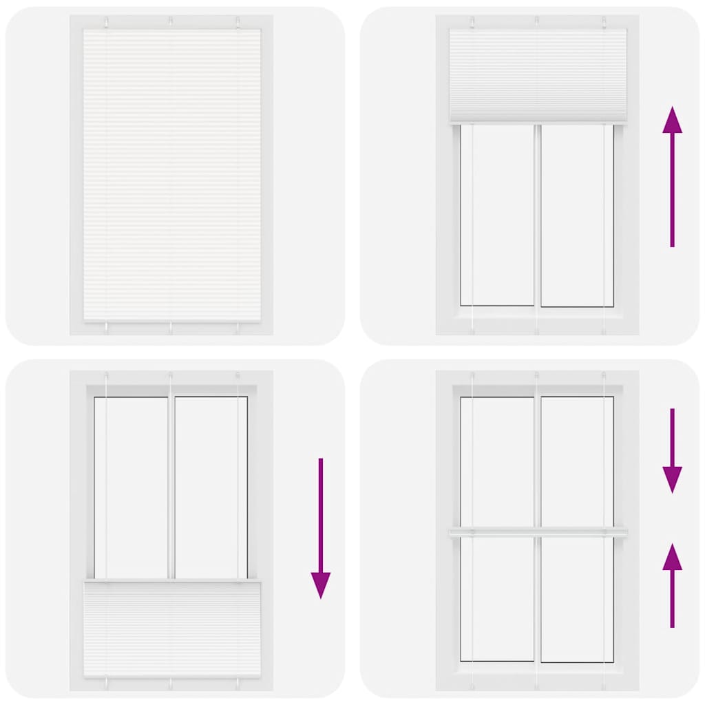 vidaXL Pleated Blind White 120x200 cm Fabric Width 119.4 cm Polyester