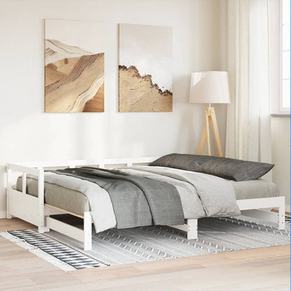 vidaXL Daybed without Mattress White 90x200 cm Solid Wood Pine