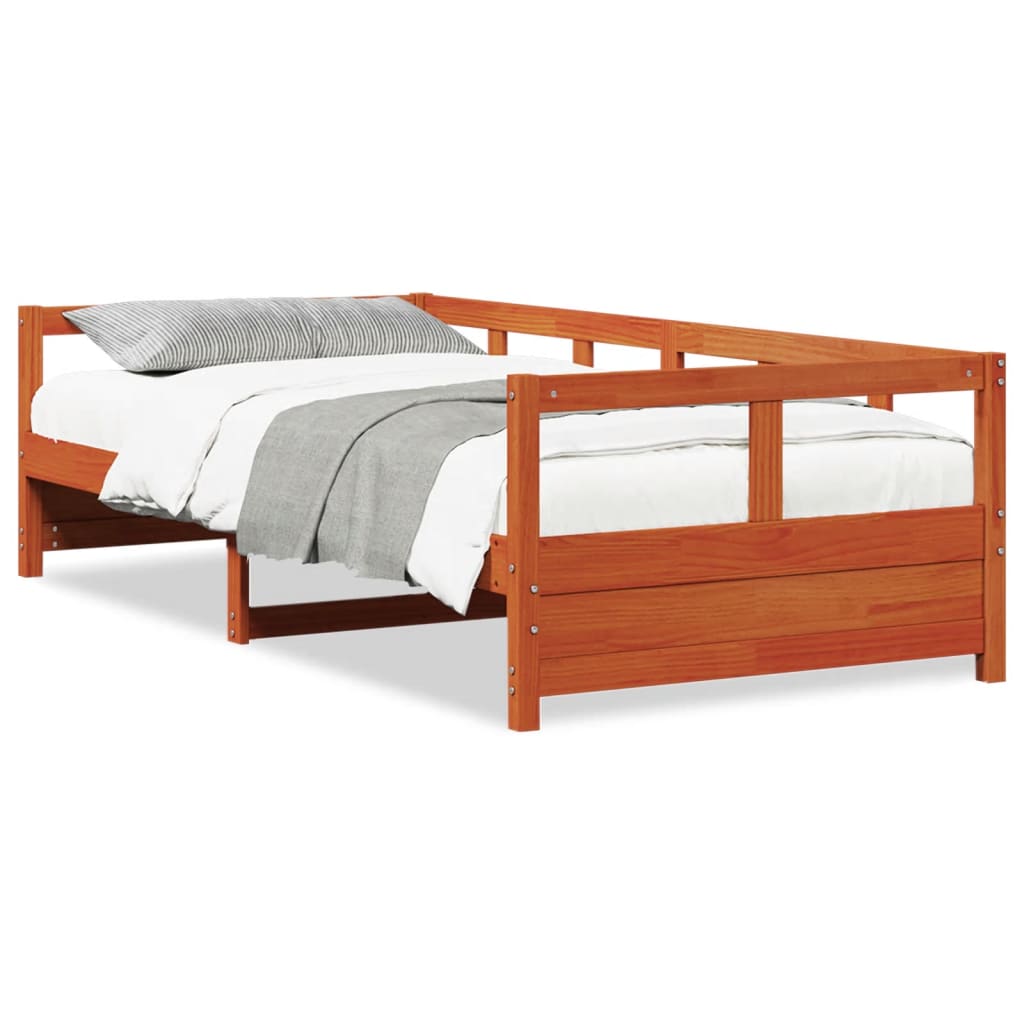 vidaXL Daybed without Mattress Wax Brown 90x200 cm Solid Wood Pine